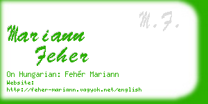 mariann feher business card
