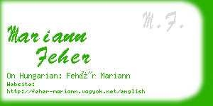 mariann feher business card